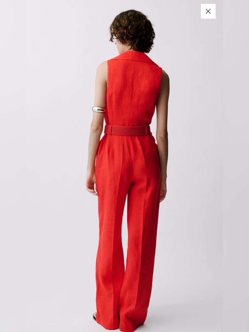 Mango LINEN SHIRT JUMPSUIT WITH BELT - Picture 2 of 9